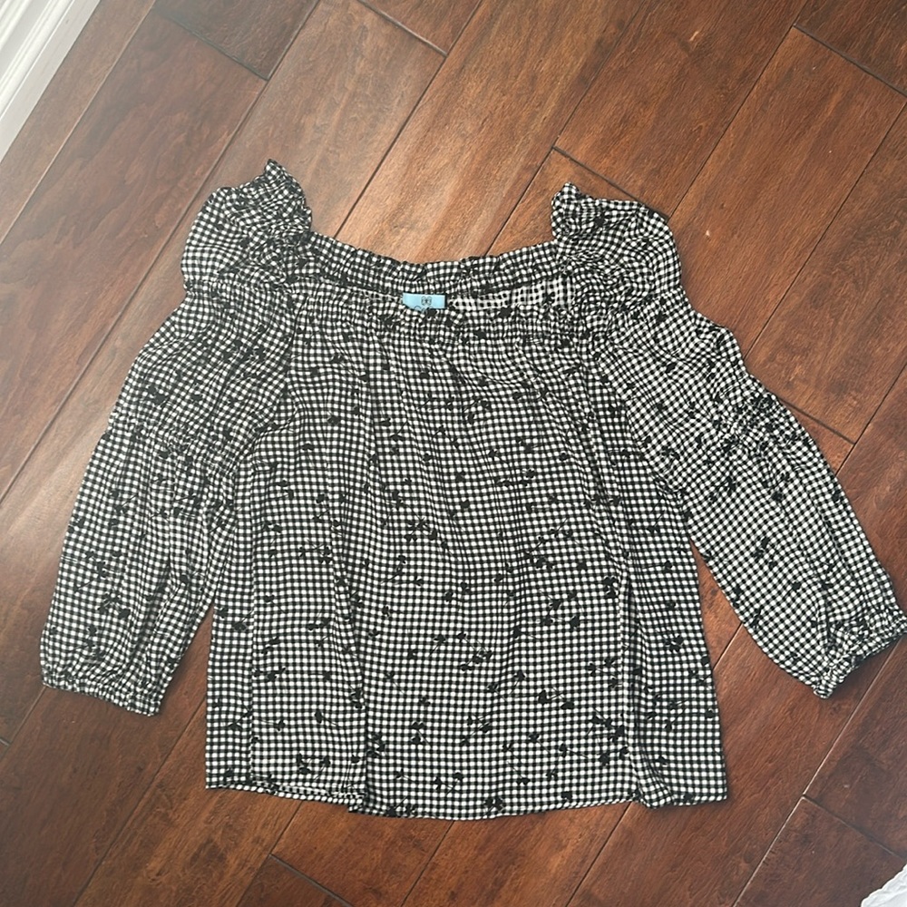Cece Gingham Blouse Size XS